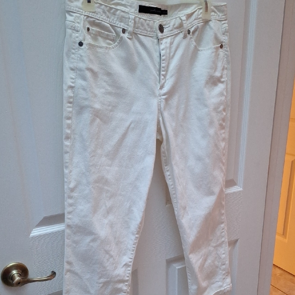 q Calvin Klein Jeans White Stretch Jeancrop Pants Size 14